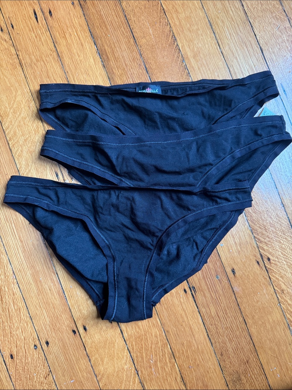Black Women’s Cotton Briefs - Pack of 3 Cosabella size M